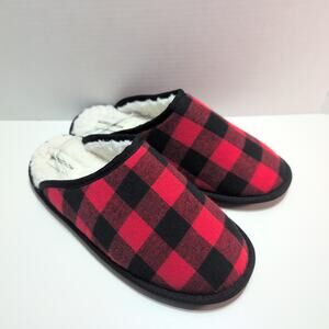 Nordstrom Make Merry Checkered Plaid House Slippers Adult  Size Large